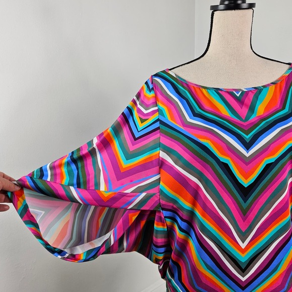 Trina Turk Pink Multicolor Geometric Print Swim Tunic Cover-Up | Women's Medium - Picture 4 of 15